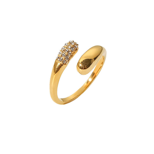 Open Cuff Crystal Ring