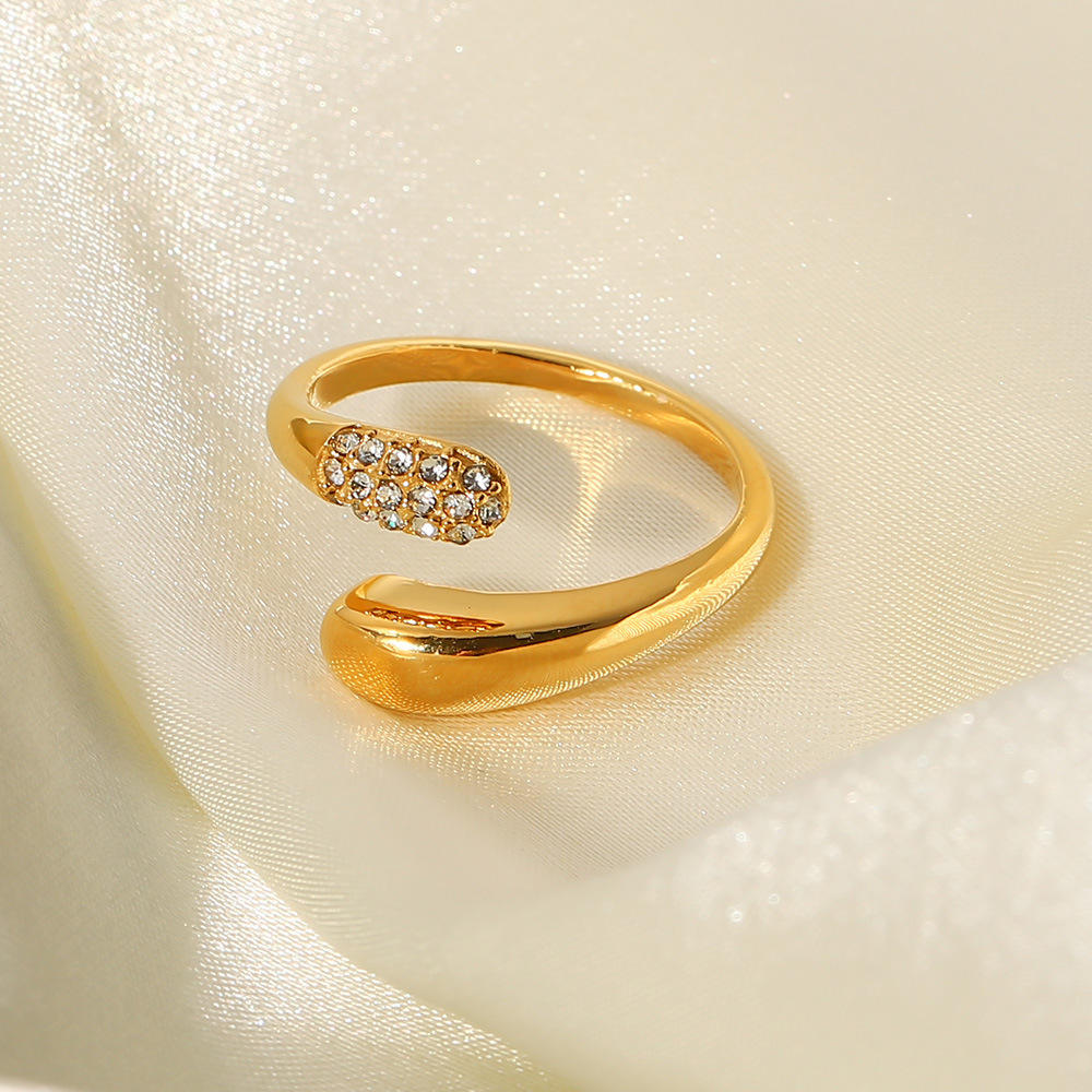 Open Cuff Crystal Ring