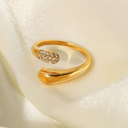 Open Cuff Crystal Ring