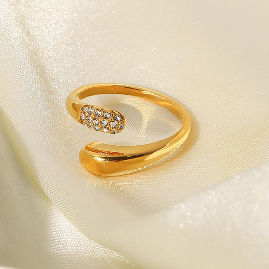 Open Cuff Crystal Ring