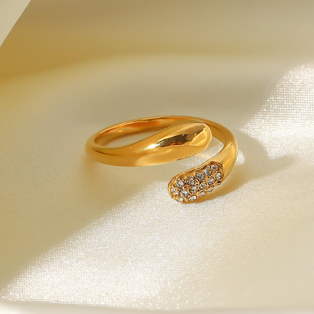 Open Cuff Crystal Ring