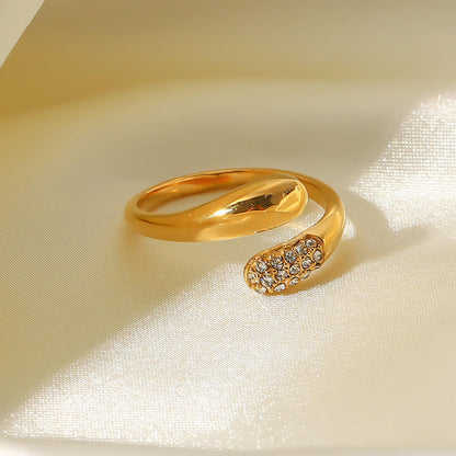 Open Cuff Crystal Ring