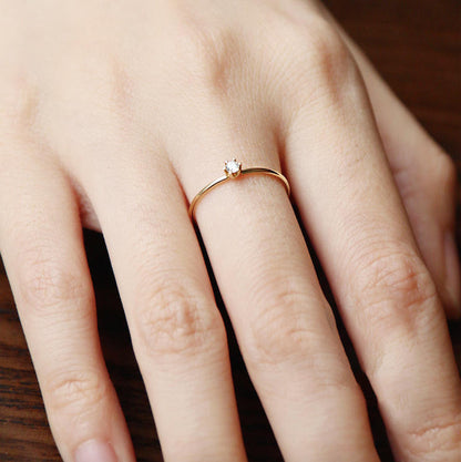 Solitaire Crystal Ring