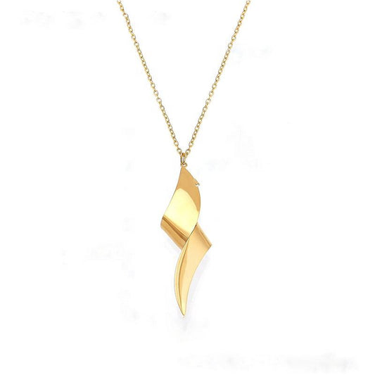 Gold-Plated Twist Pendant Necklace & Matching Earrings Set
