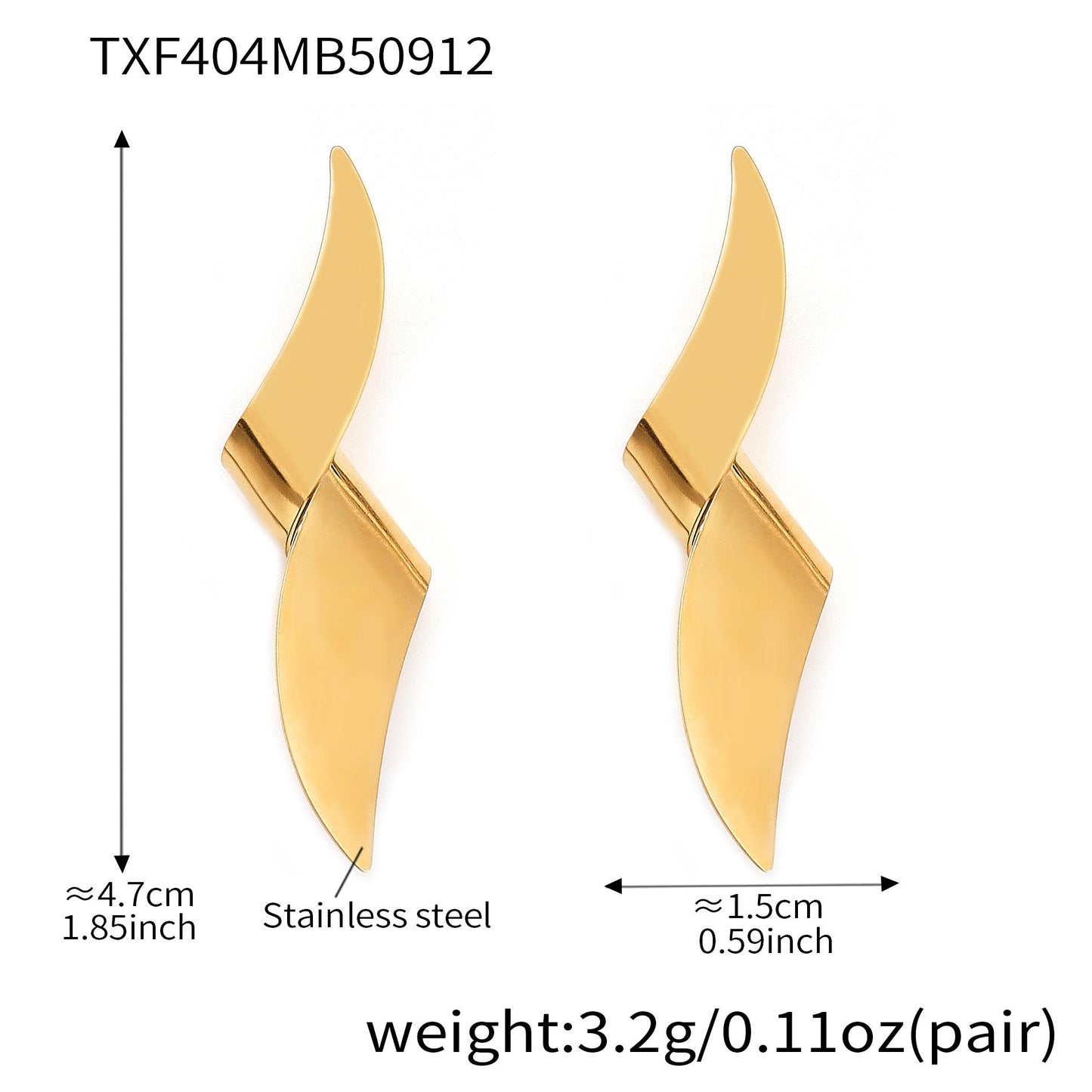 Gold-Plated Twist Pendant Necklace & Matching Earrings Set