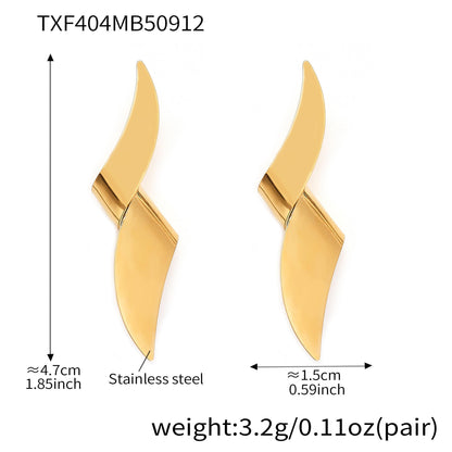 Gold-Plated Twist Pendant Necklace & Matching Earrings Set