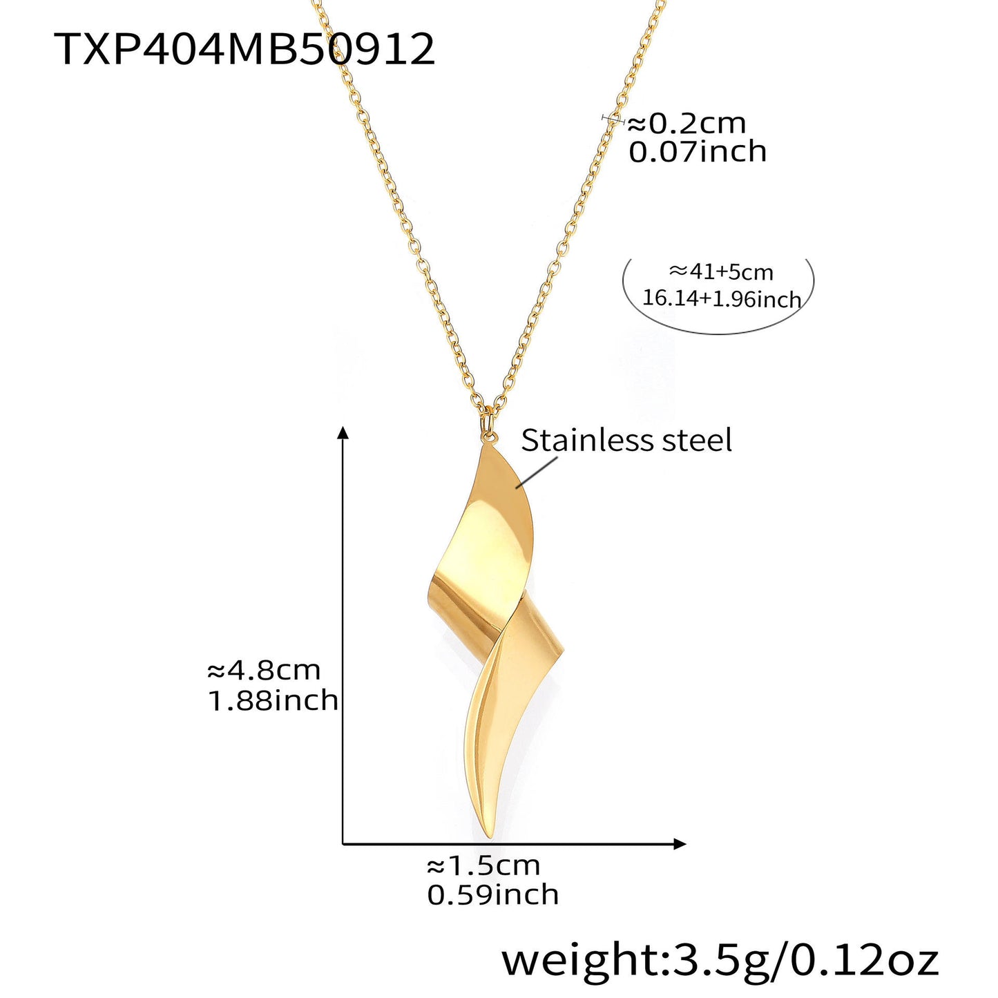 Gold-Plated Twist Pendant Necklace & Matching Earrings Set