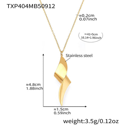 Gold-Plated Twist Pendant Necklace & Matching Earrings Set