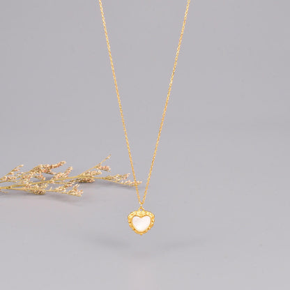 White Shell Stainless Steel Necklace Earring Jewelry Set